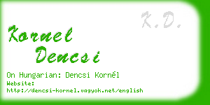 kornel dencsi business card